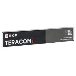 Органайзер кабельный TERACOM PRO с крышкой 19дюйм 1U пластик. черн. EKF TRP-1CORF-PL-BK