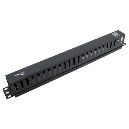 Органайзер кабельный TERACOM PRO с крышкой 19дюйм 1U пластик. черн. EKF TRP-1CORF-PL-BK