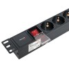 Блок PDU TERACOM PRO 19дюйм 1U 10А/250В 8 роз. Schuko с выключат. без шнура питания вх. разъем C14 к