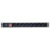 Блок PDU TERACOM PRO 19дюйм 1U 10А/250В 8 роз. Schuko с выключат. без шнура питания вх. разъем C14 к