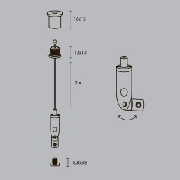 Комплект подвесов для радиусного профиля (уп.2шт) Maytoni ALM-3535R-P-2M