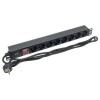 Блок PDU TERACOM PRO 19дюйм 1U 16А/250В 8 роз. Schuko с выключат. шнур 2м 3х1.5кв.мм вилка Schuko ко