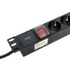 Блок PDU TERACOM PRO 19дюйм 1U 16А/250В 8 роз. Schuko с выключат. шнур 2м 3х1.5кв.мм вилка Schuko ко