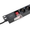Блок PDU TERACOM PRO 19дюйм 1U 16А/250В 8 роз. Schuko с выключат. шнур 2м 3х1.5кв.мм вилка Schuko ко