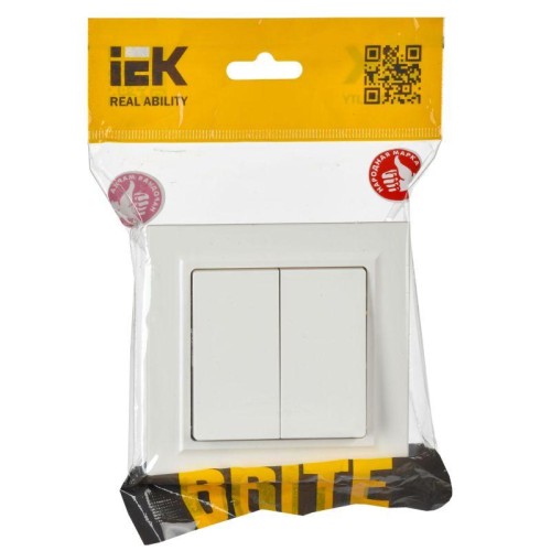 Выключатель проходной 2-кл. СП BRITE ВС10-2-6-БрБ 10А механизм бел. IEK BR-V22-0-10-K01