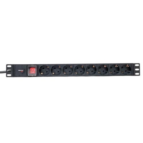 Блок PDU TERACOM PRO 19дюйм 1U 16А/250В 8 роз. Schuko с выключат. шнур 2м 3х1.5кв.мм вилка Schuko ко