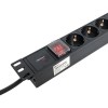 Блок PDU TERACOM PRO 19дюйм 1U 16А/250В 8 роз. Schuko с выключат. шнур 2м 3х1.5кв.мм вилка Schuko ко