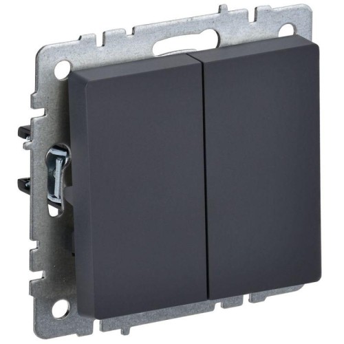 Выключатель проходной 2-кл. СП BRITE ВС10-2-6-БрГ 10А механизм графит IEK BR-V22-0-10-K53