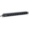 Блок PDU TERACOM PRO 19дюйм 1U 16А/250В 9 роз. Schuko шнур 2м 3х1.5кв.мм вилка Schuko корпус пластик