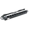 Блок PDU TERACOM PRO 19дюйм 1U 16А/250В 9 роз. Schuko шнур 2м 3х1.5кв.мм вилка Schuko корпус пластик