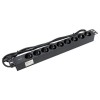 Блок PDU TERACOM PRO 19дюйм 1U 10А/250В 9 роз. Schuko шнур 2м 3х1.5кв.мм вилка C14 корпус алюм. черн