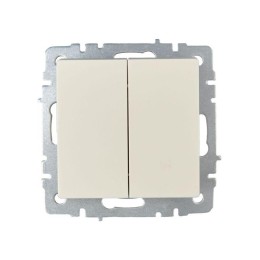 Выключатель проходной 2-кл. СП BRITE ВС10-2-6-БрКр 10А механизм беж. IEK BR-V22-0-10-K10