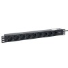 Блок PDU TERACOM PRO 19дюйм 1U 10А/250В 9 роз. Schuko шнур 2м 3х1.5кв.мм вилка C14 корпус пластик че