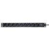 Блок PDU TERACOM PRO 19дюйм 1U 10А/250В 9 роз. Schuko шнур 2м 3х1.5кв.мм вилка C14 корпус пластик че