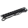Блок PDU TERACOM PRO 19дюйм 1U 10А/250В 9 роз. Schuko шнур 2м 3х1.5кв.мм вилка C14 корпус пластик че