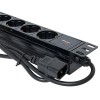 Блок PDU TERACOM PRO 19дюйм 1U 10А/250В 9 роз. Schuko шнур 2м 3х1.5кв.мм вилка C14 корпус пластик че