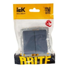 Выключатель проходной 2-кл. СП BRITE ВС10-2-6-БрМ 10А механизм маренго IEK BR-V22-0-10-K35