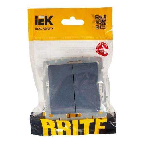 Выключатель проходной 2-кл. СП BRITE ВС10-2-6-БрМ 10А механизм маренго IEK BR-V22-0-10-K35