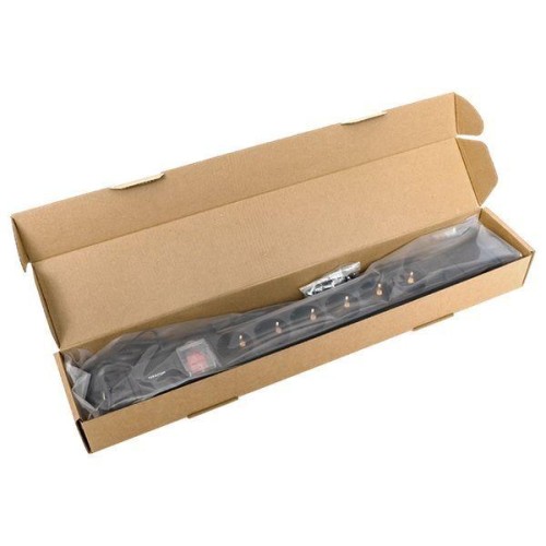 Блок PDU TERACOM 19дюйм 1U 16А/250В 6 роз. Schuko с выключат. шнур 2м 3х1.5кв.мм вилка Schuko корпус