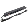 Блок PDU TERACOM 19дюйм 1U 16А/250В 6 роз. Schuko с выключат. шнур 2м 3х1.5кв.мм вилка Schuko корпус
