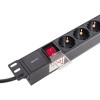 Блок PDU TERACOM 19дюйм 1U 16А/250В 6 роз. Schuko с выключат. шнур 2м 3х1.5кв.мм вилка Schuko корпус