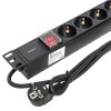 Блок PDU TERACOM 19дюйм 1U 16А/250В 6 роз. Schuko с выключат. шнур 2м 3х1.5кв.мм вилка Schuko корпус