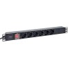 Блок PDU TERACOM 19дюйм 1U 16А/250В 6 роз. Schuko с выключат. шнур 2м 3х1.5кв.мм вилка Schuko корпус