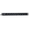 Блок PDU TERACOM PRO 19дюйм 1U 16А/250В 9 роз. Schuko шнур 2м 3х1.5кв.мм вилка Schuko корпус алюм. ч