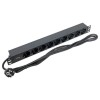 Блок PDU TERACOM PRO 19дюйм 1U 16А/250В 9 роз. Schuko шнур 2м 3х1.5кв.мм вилка Schuko корпус алюм. ч