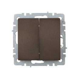 Выключатель проходной 2-кл. СП BRITE ВС10-2-6-БрТБ 10А механизм бронза IEK BR-V22-0-10-K45