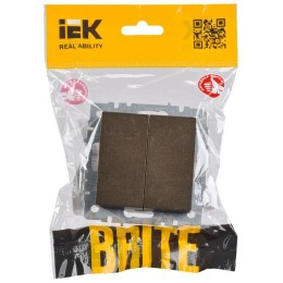 Выключатель проходной 2-кл. СП BRITE ВС10-2-6-БрТБ 10А механизм бронза IEK BR-V22-0-10-K45