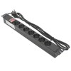 Блок PDU TERACOM 19дюйм 1U 16А/250В 7 роз. Schuko с выключат. шнур 2м 3х1.5кв.мм вилка Schuko корпус