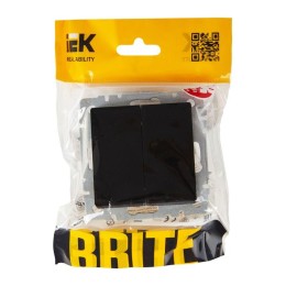 Выключатель проходной 2-кл. СП BRITE ВС10-2-6-БрЧ 10А механизм черн. IEK BR-V22-0-10-K02