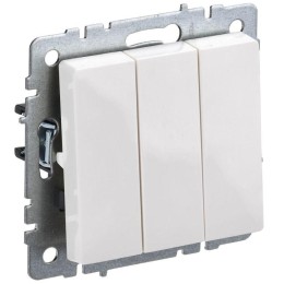 Выключатель 3-кл. СП BRITE ВС10-3-0-БрБ 10А механизм бел. IEK BR-V30-0-10-K01