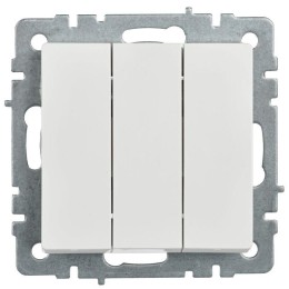Выключатель 3-кл. СП BRITE ВС10-3-0-БрБ 10А механизм бел. IEK BR-V30-0-10-K01
