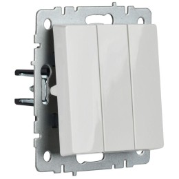 Выключатель 3-кл. СП BRITE ВС10-3-0-БрБ 10А механизм бел. IEK BR-V30-0-10-K01