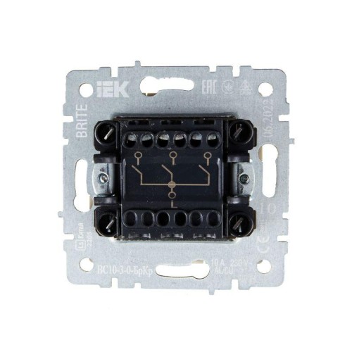 Выключатель 3-кл. СП BRITE ВС10-3-0-БрКр 10А механизм беж. IEK BR-V30-0-10-K10