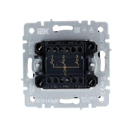 Выключатель 3-кл. СП BRITE ВС10-3-0-БрМ 10А механизм маренго IEK BR-V30-0-10-K35