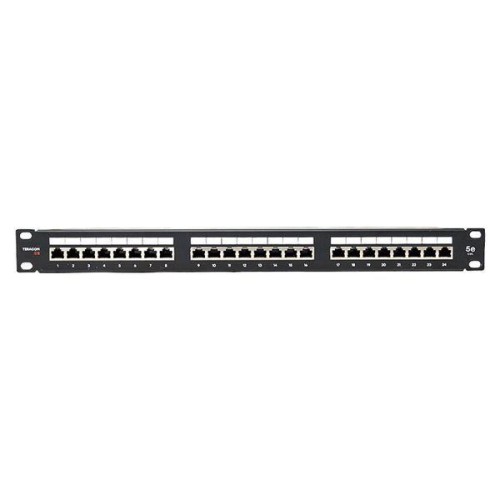 Патч-панель 19дюйм 1U кат.5E STP полн. экранир. 24 порта RJ45 Dual IDC с органайзером TERACOM PRO EK
