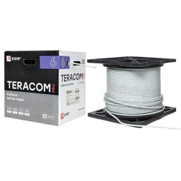 Кабель витая пара F/UTP кат.6 4 пары solid 23AWG оболочка LSZH нг(А)-HF TERACOM PRO сер. (уп.305м) E