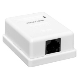 Розетка настенная TERACOM кат.5E неэкранированная 1 порт RJ-45 Dual IDC бел. EKF TRC-WBOX-1RJ45-5EUT