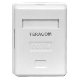Розетка настенная TERACOM кат.5E неэкранированная 1 порт RJ-45 Dual IDC бел. EKF TRC-WBOX-1RJ45-5EUT