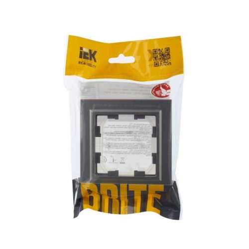 Рамка 1-м IP44 BRITE РУ-1-БрС-44 сталь IEK BR-M12-44-K46