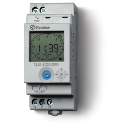 Реле времени цифровое суточное/недельное 16А 110…230В AC/DC 1CO 35мм IP20 монтаж на рейку 35мм FINDE