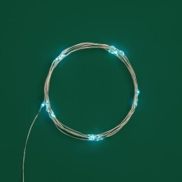 Гирлянда светодиодная "Роса" 2м 20LED голуб. 2Вт 4.5В IP20 провод прозр. элементы питания 2хCR2032 (