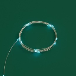 Гирлянда светодиодная "Роса" 2м 20LED голуб. 2Вт 4.5В IP20 провод прозр. элементы питания 2хCR2032 (