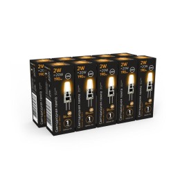 Лампа светодиодная Black 2Вт капсульная 3000К тепл. бел. G4 190лм силикон GAUSS 107707102