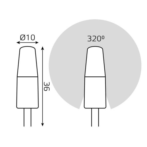 Лампа светодиодная Black 2Вт капсульная 3000К тепл. бел. G4 190лм силикон GAUSS 107707102