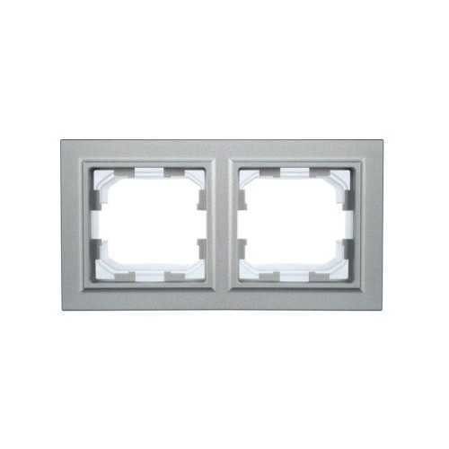 Рамка 2-м IP44 BRITE РУ-2-БрА-44 алюм. IEK BR-M22-44-K47