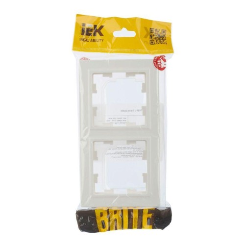 Рамка 2-м IP44 BRITE РУ-2-БрБ-44 бел. IEK BR-M22-44-K01